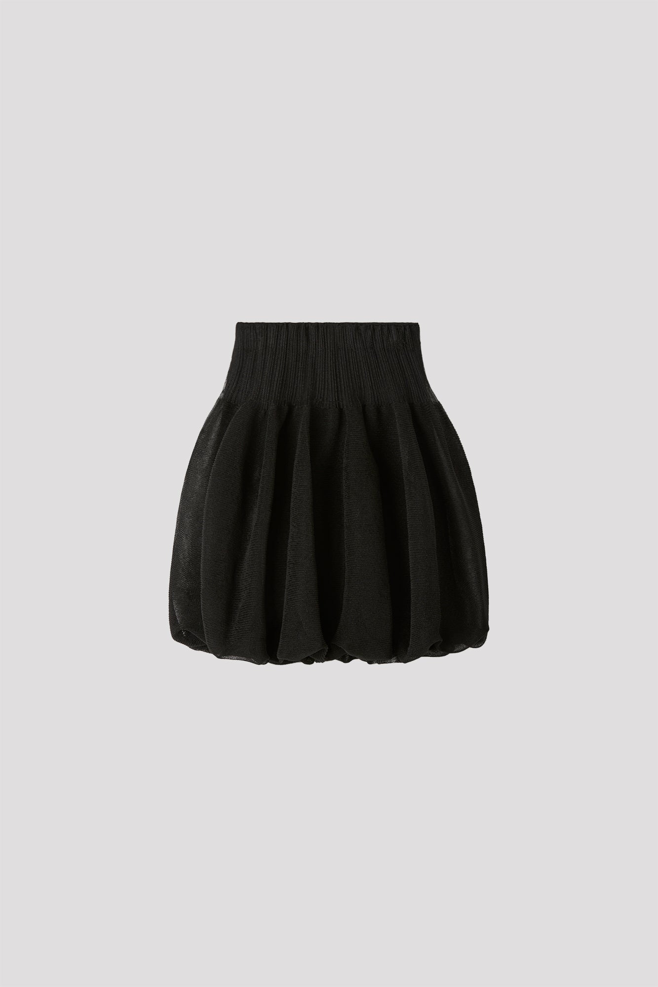 OVERWRAPPED POTTERY MINI SKIRT - BLACK