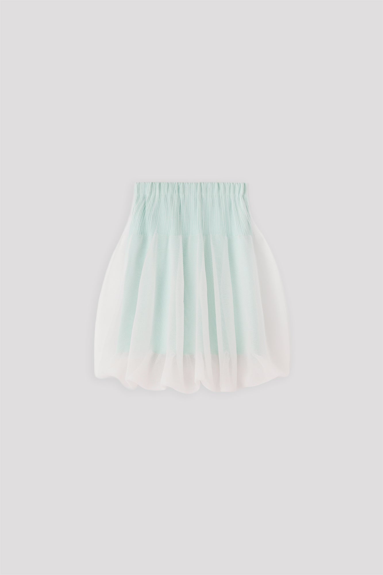 OVERWRAPPED POTTERY MINI SKIRT - CLEARLY AQUA MULTI