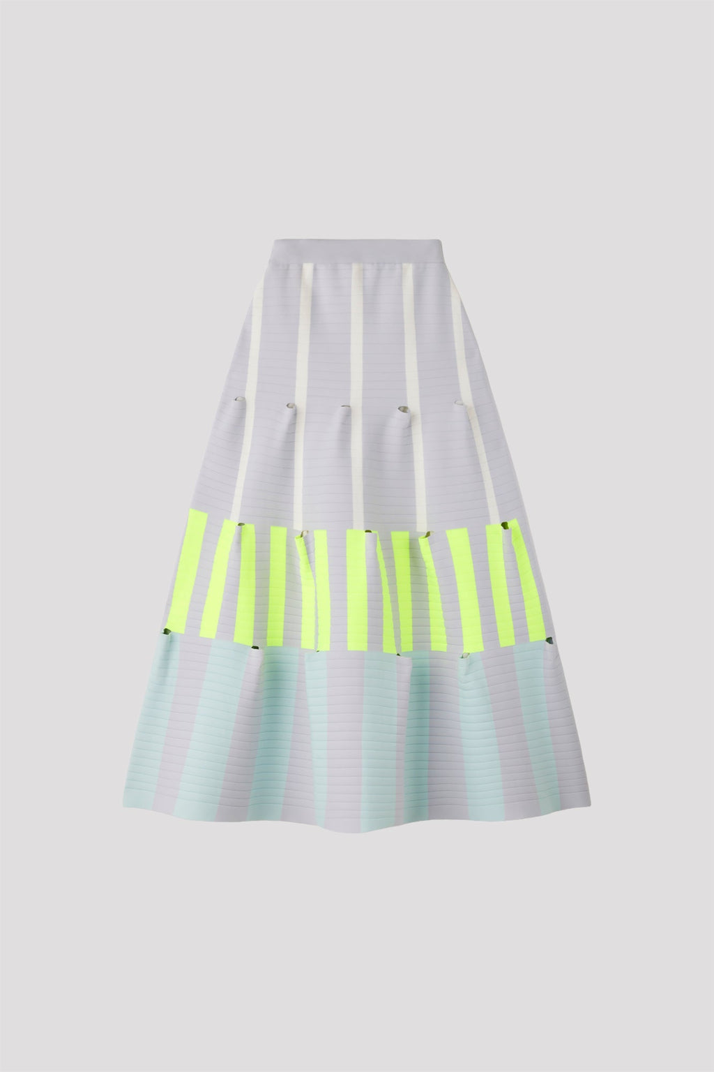 TERRACED SKIRT - HAZE GRAY MULTI