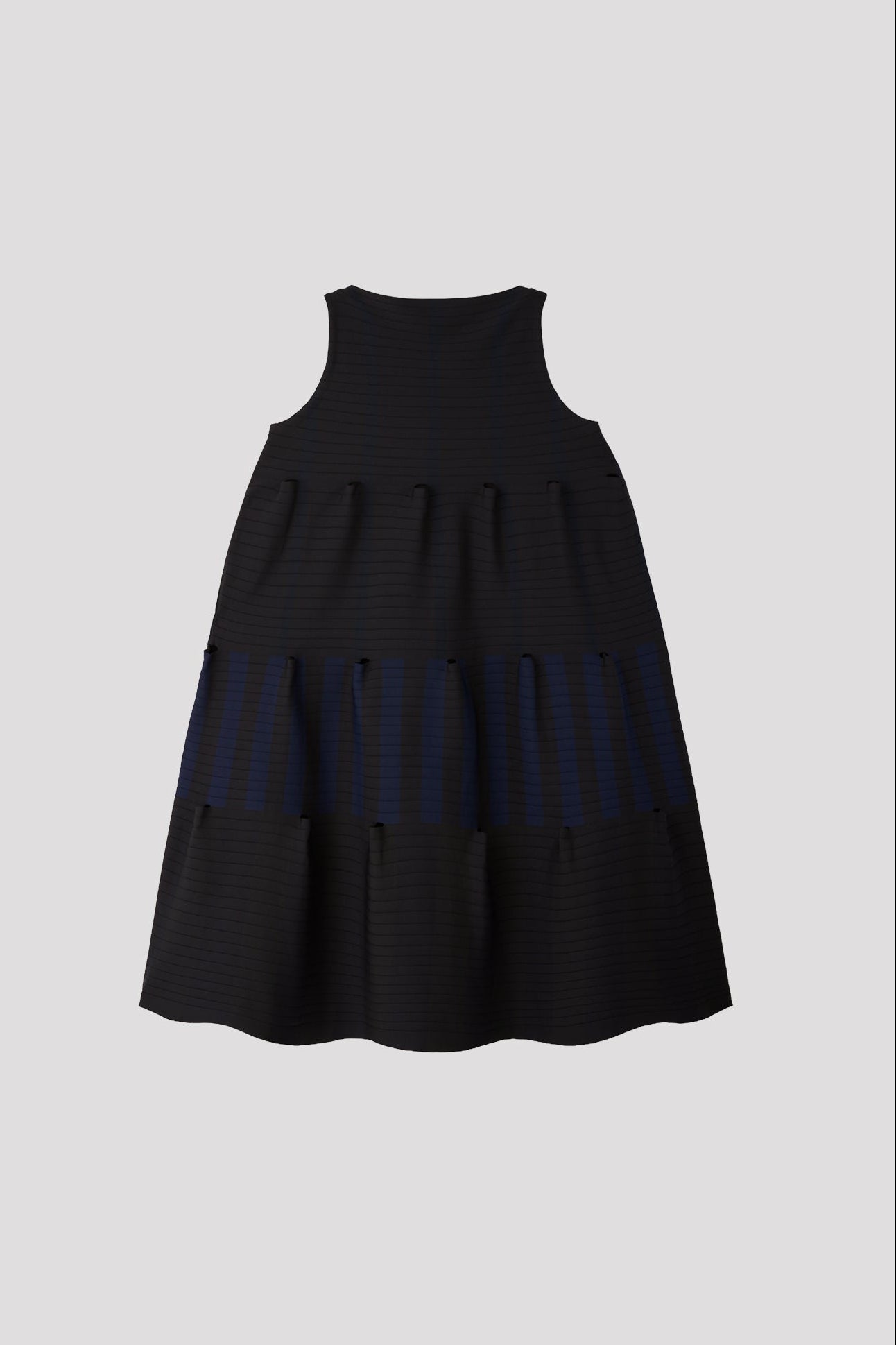 TERRACED SLEEVELESS MINI DRESS