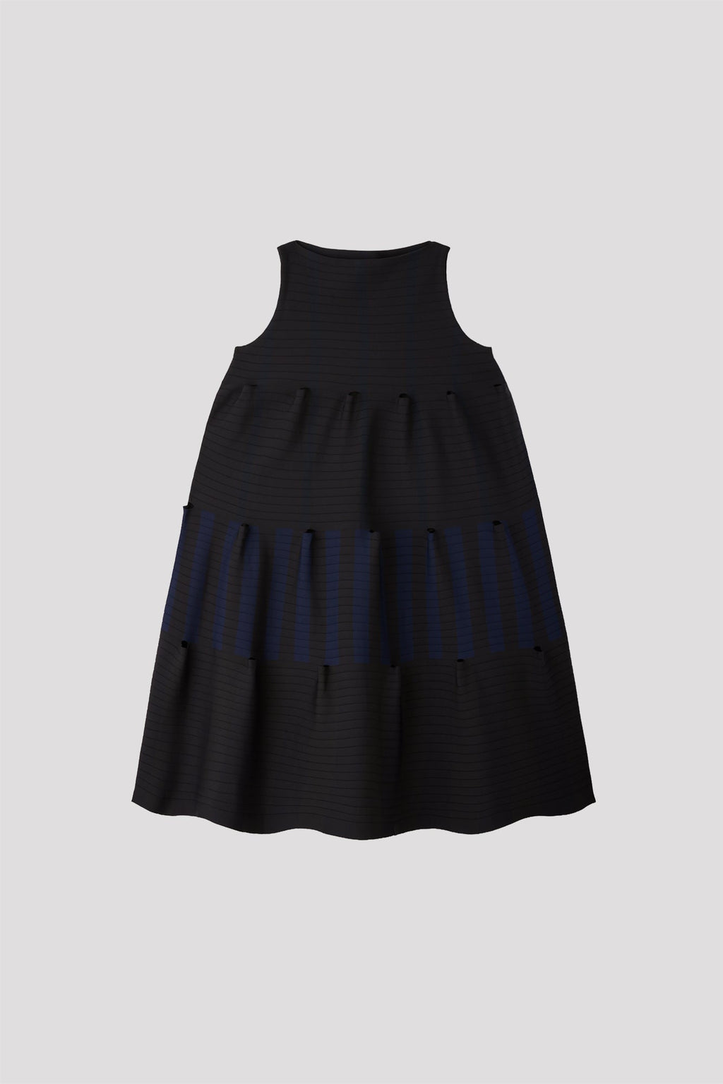 TERRACED SLEEVELESS MINI DRESS - BLACK MULTI 13