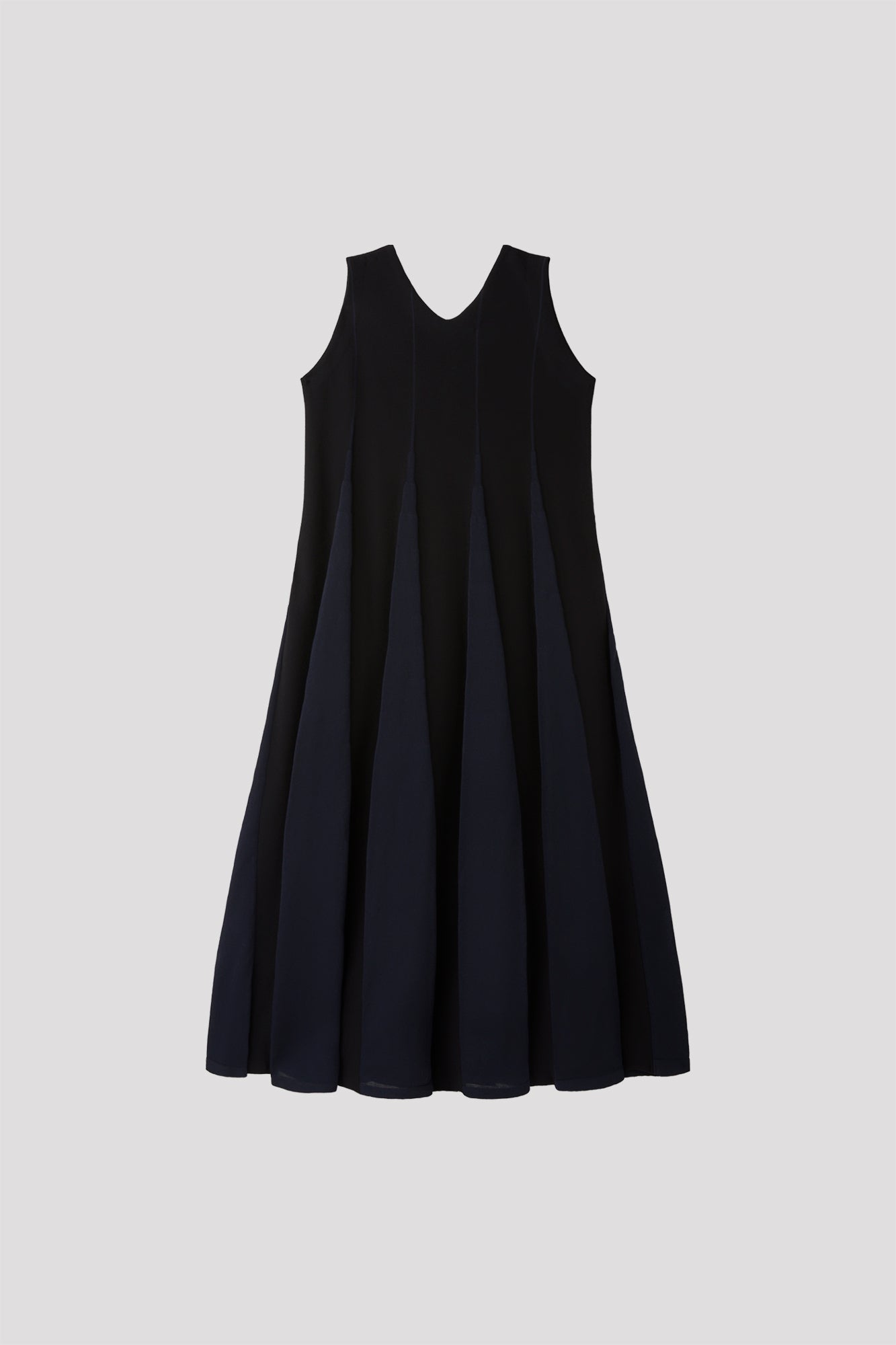 BAMBOO CONIC SLEEVELESS DRESS - BLACK MULTI 13