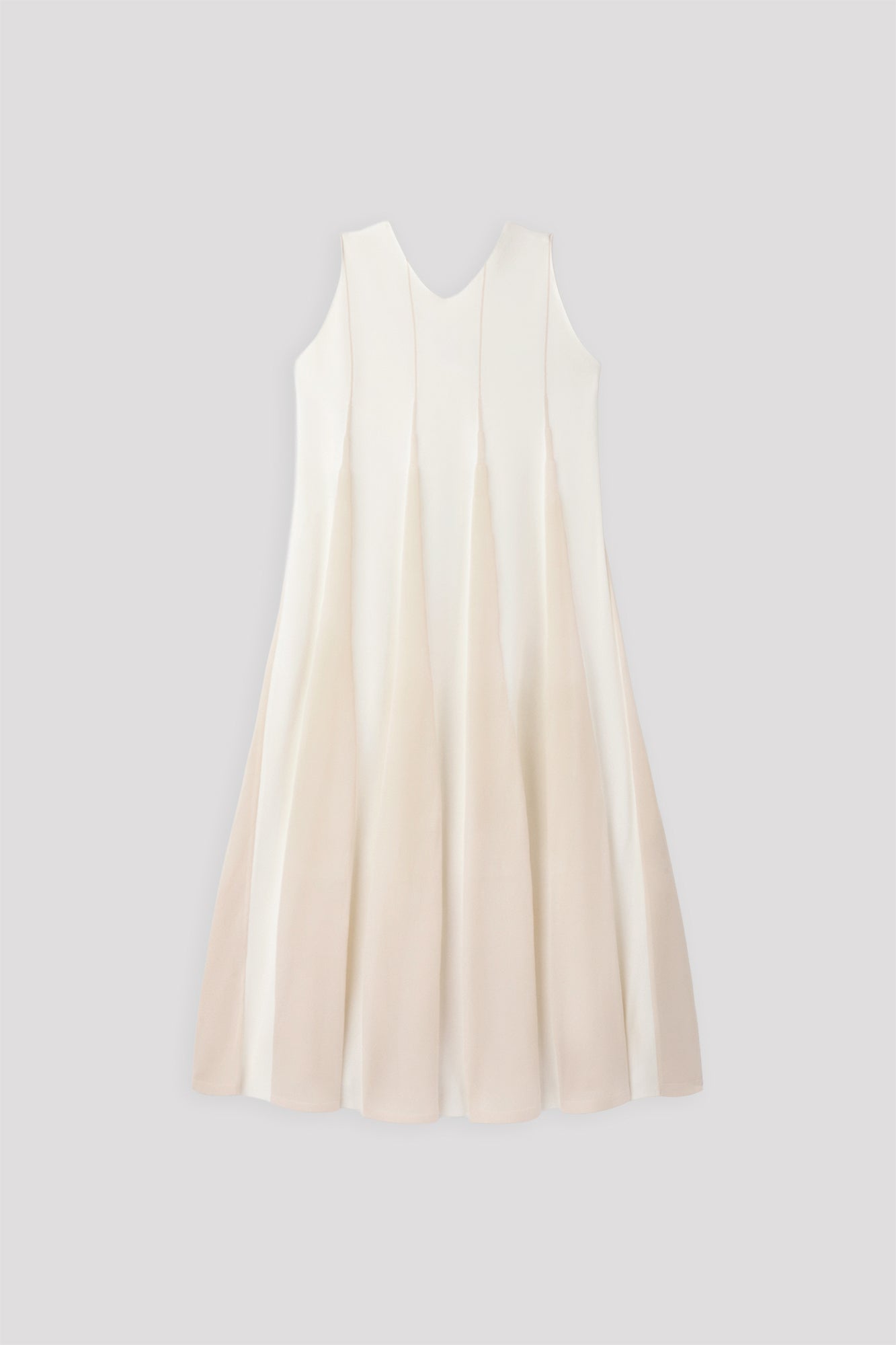 BAMBOO CONIC SLEEVELESS DRESS - WHITE MULTI 12