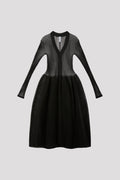 POTTERY LUCENT LONG SLEEVE CARDIGAN DRESS - BLACK
