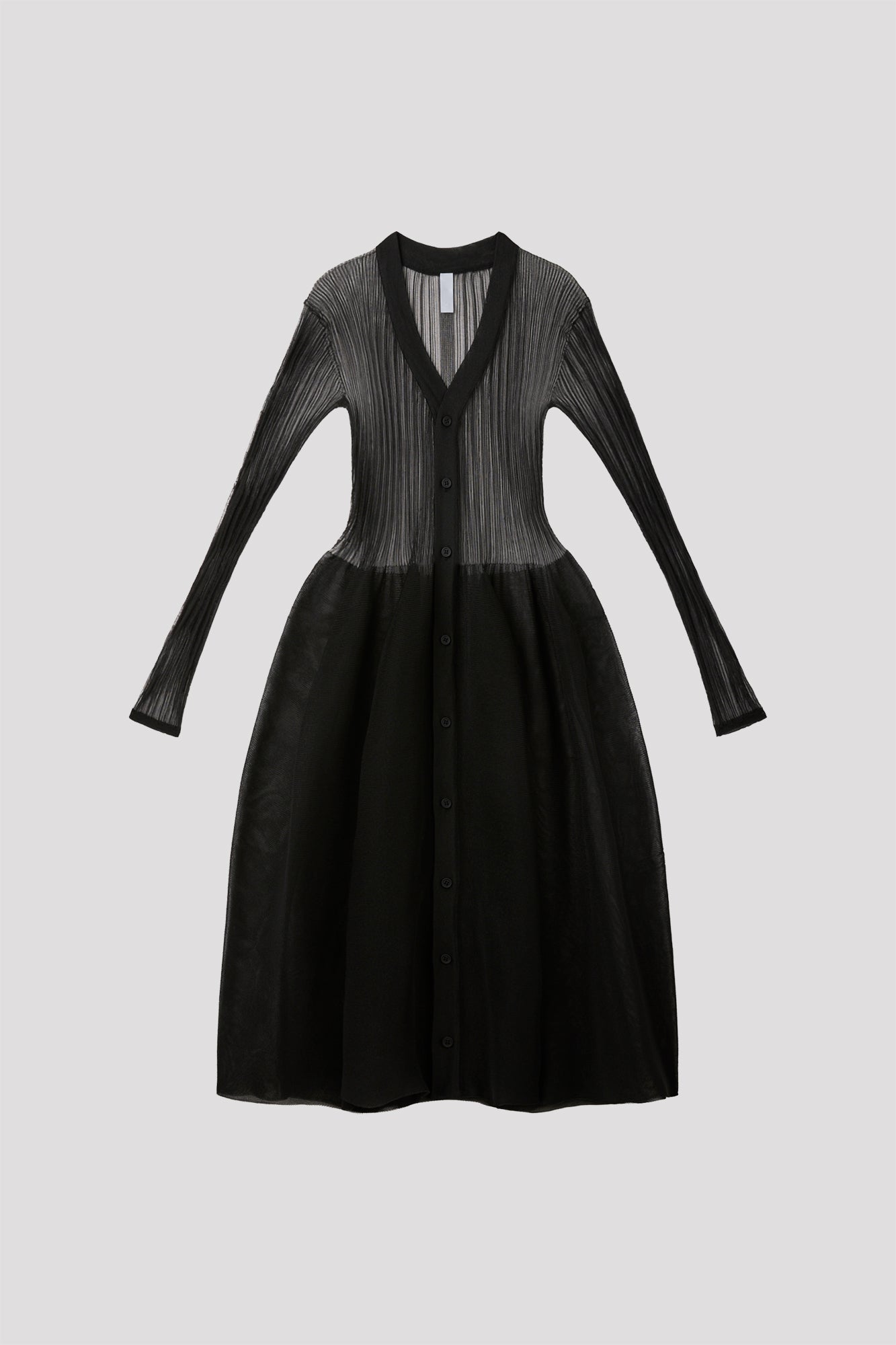 POTTERY LUCENT LONG SLEEVE CARDIGAN DRESS - BLACK