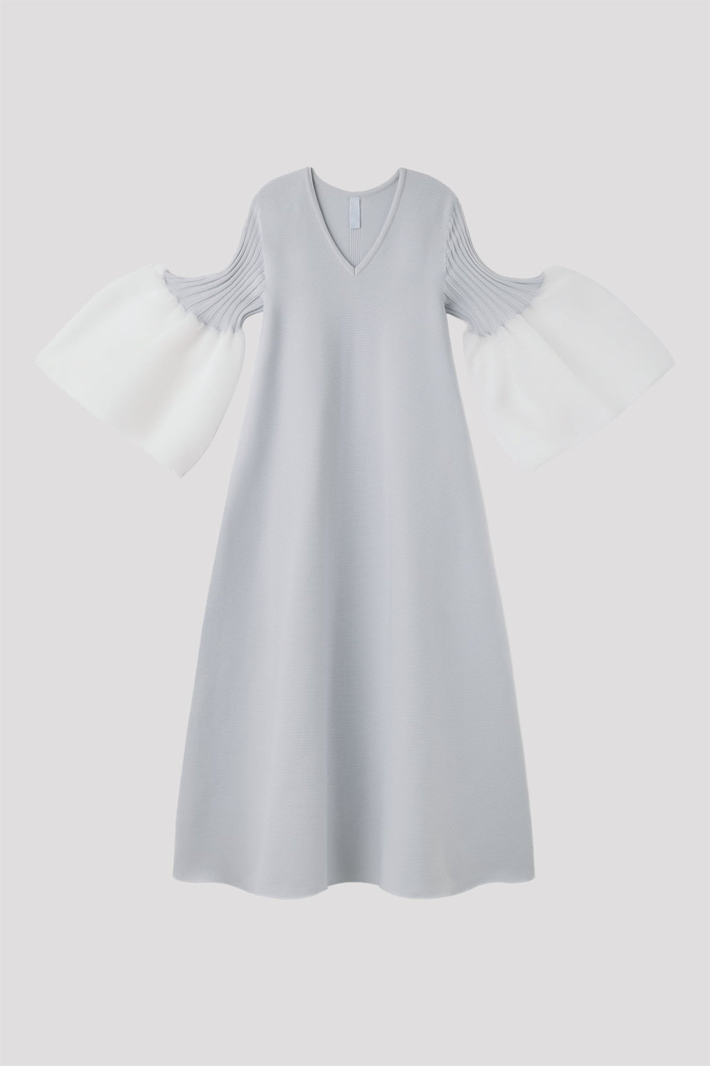 POTTERY LUCENT LONG BELL SLEEVE FLARE DRESS - HAZE GRAY MULTI 2