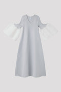 POTTERY LUCENT LONG BELL SLEEVE FLARE DRESS - HAZE GRAY MULTI 2