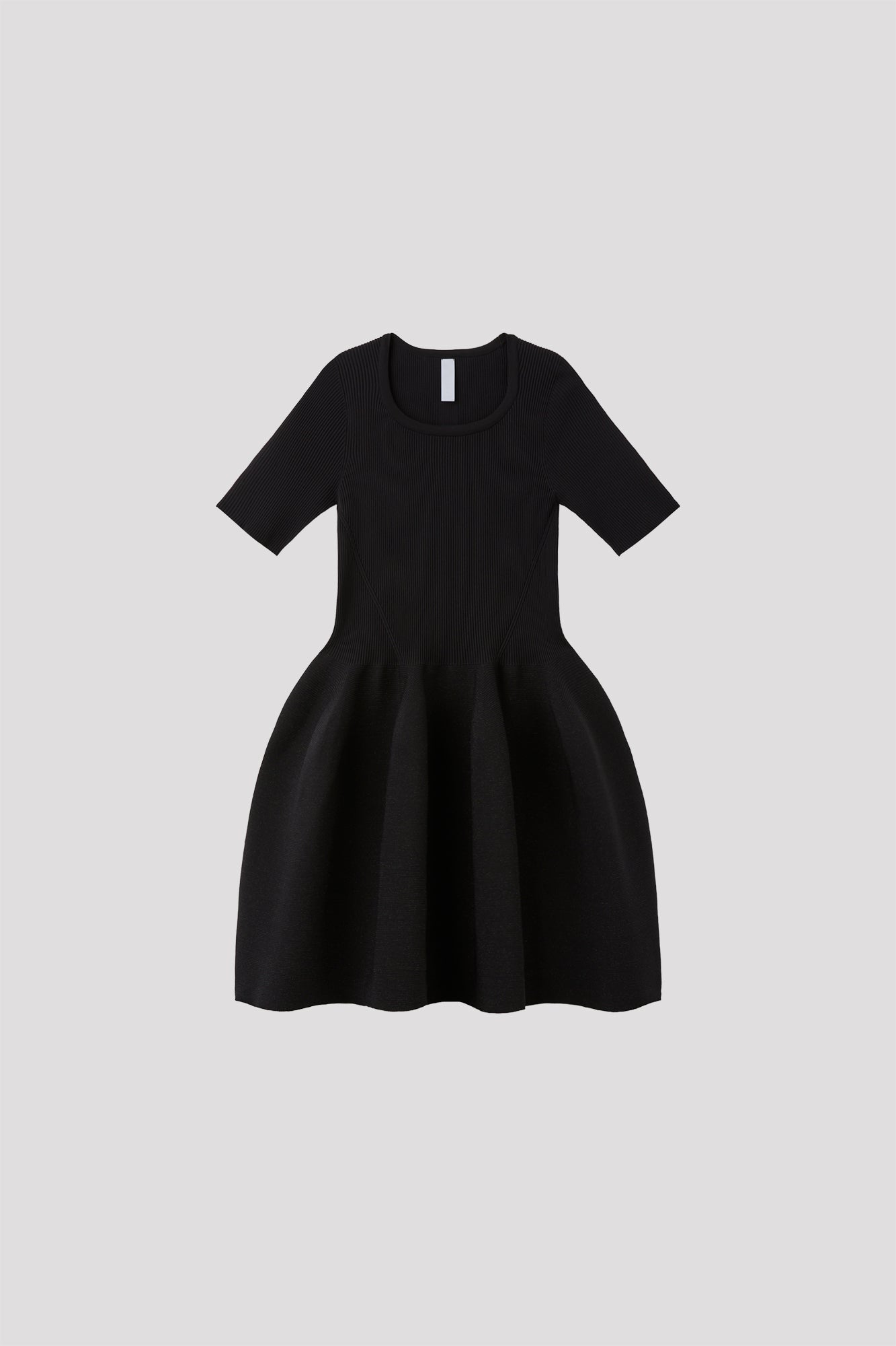 POTTERY HS GLITTER ROUNDNECK SHORT SLEEVE  MINI DRESS - BLACK-BLACK