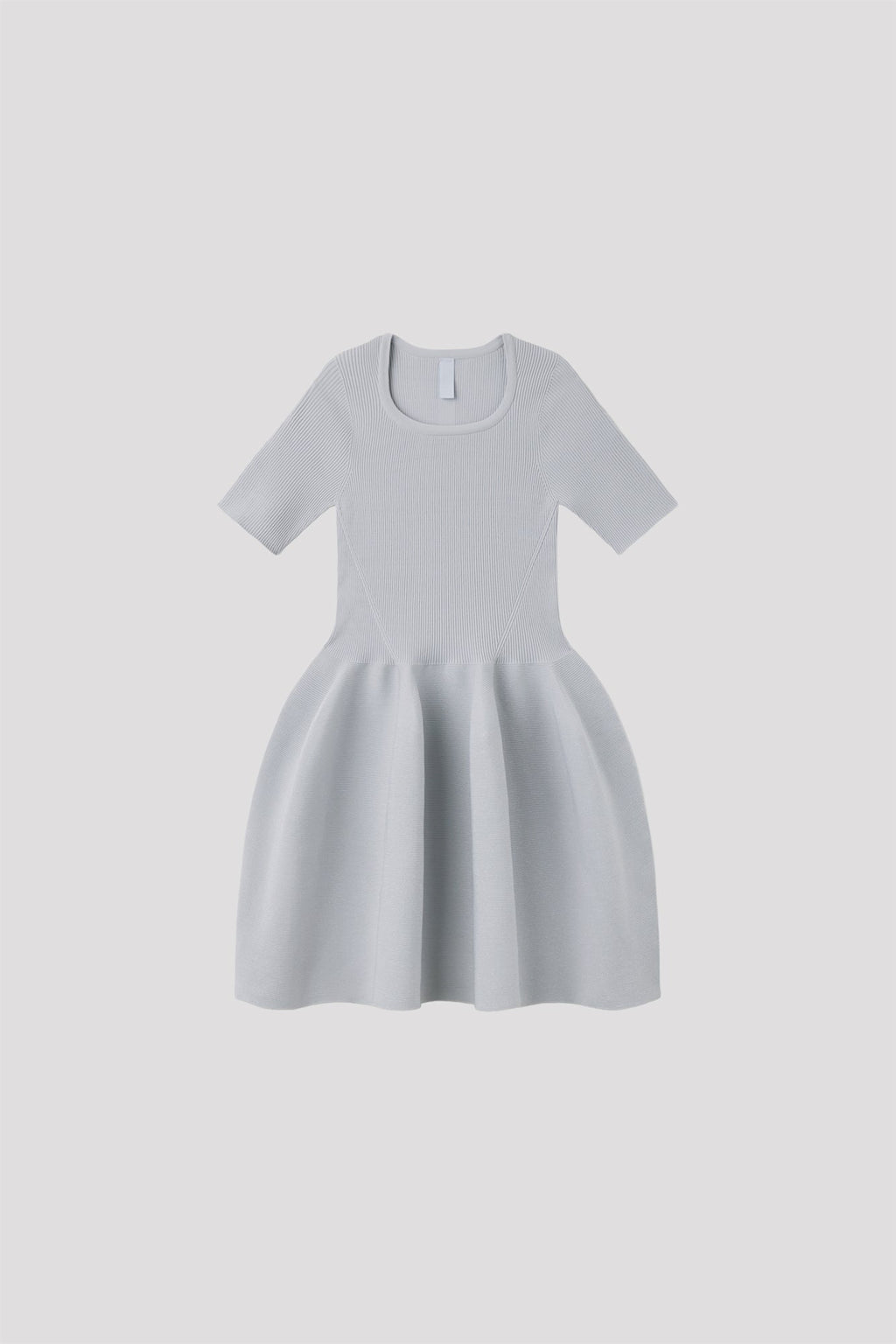 POTTERY HS GLITTER ROUNDNECK SHORT SLEEVE  MINI DRESS - HAZE GRAY-SILVER