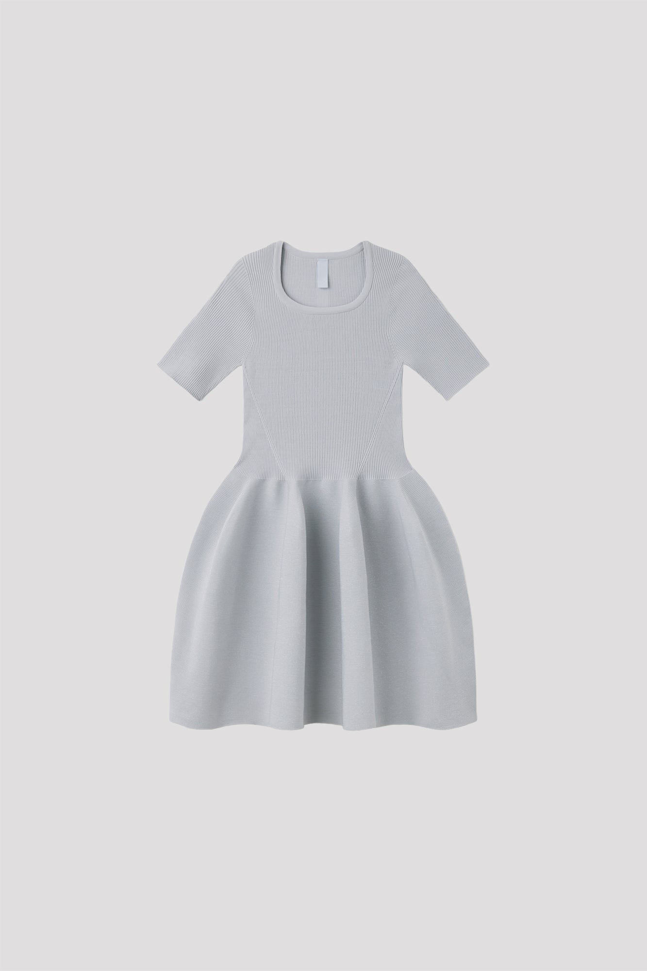 POTTERY HS GLITTER ROUNDNECK SHORT SLEEVE  MINI DRESS - HAZE GRAY-SILVER