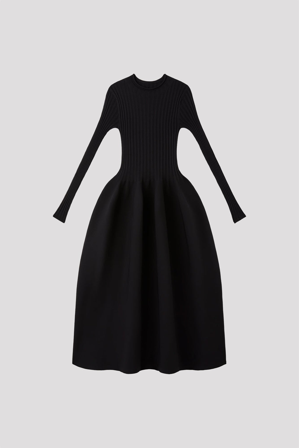 POTTERY LONG SLEEVE DRESS - BLACK