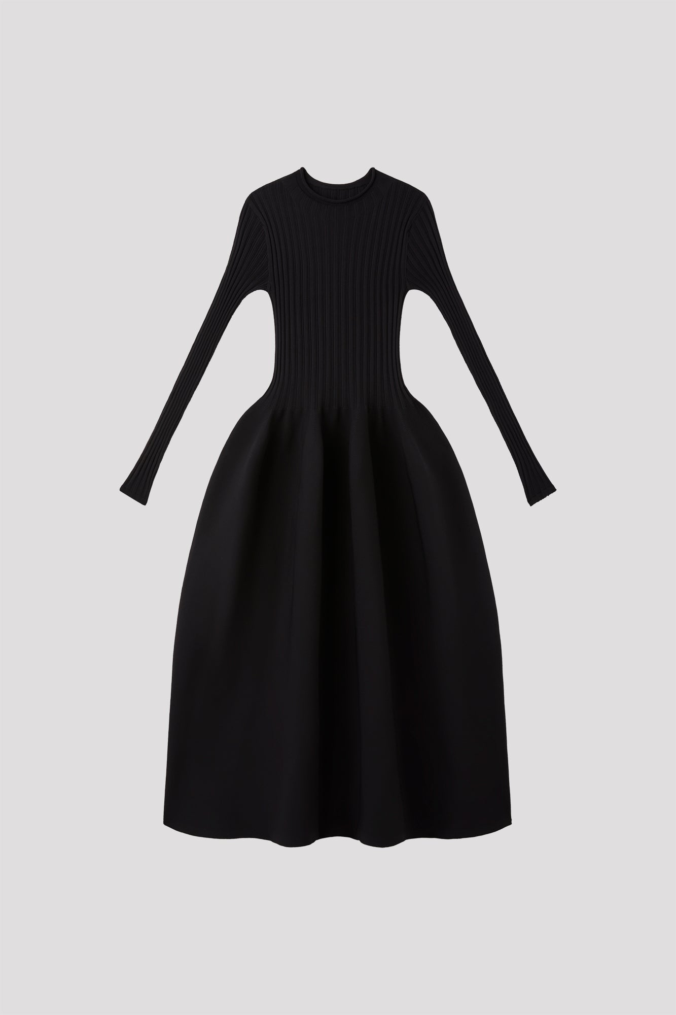 POTTERY LONG SLEEVE DRESS - BLACK