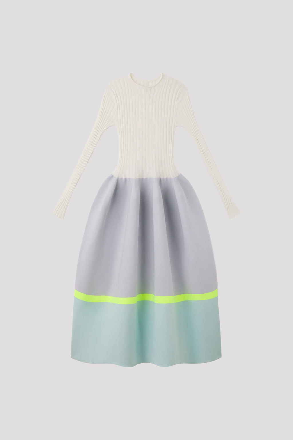 POTTERY LONG SLEEVE DRESS - HAZE GRAY MULTI