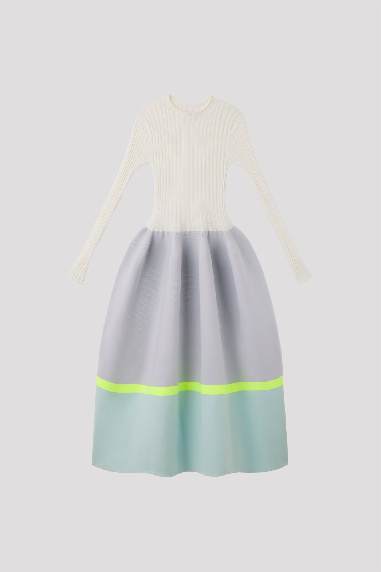 POTTERY LONG SLEEVE DRESS - HAZE GRAY MULTI