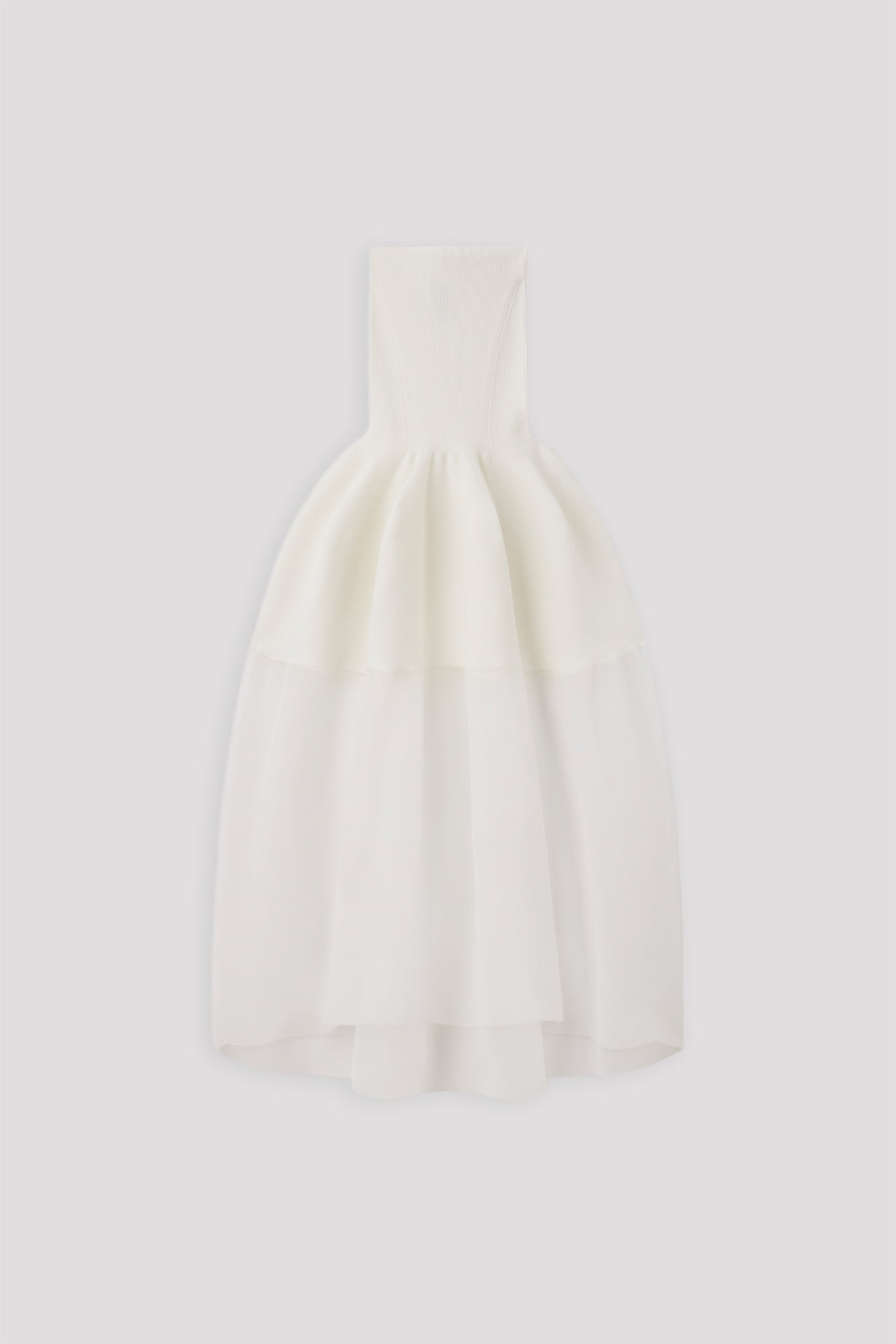 POTTERY HS LUCENT STRAPLESS DRESS - WHITE