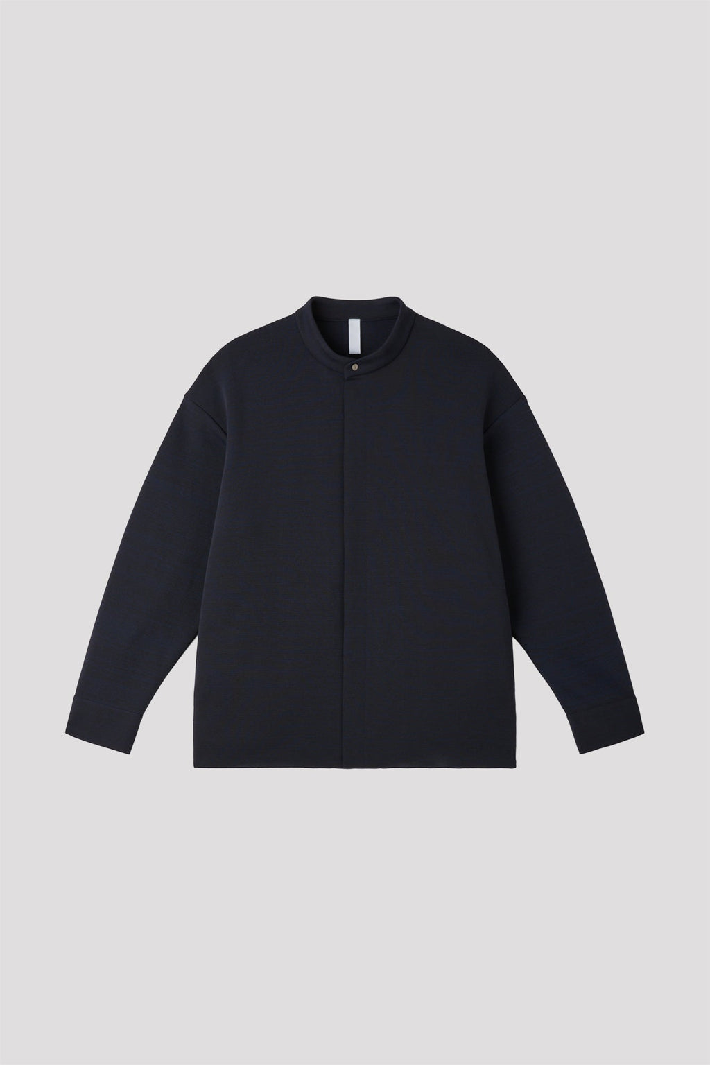 SOFT MILAN STAND COLLAR COVERED PLACKET SHIRT - DARK NAVY