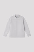 SOFT MILAN STAND COLLAR COVERED PLACKET SHIRT - LIGHT GRAY