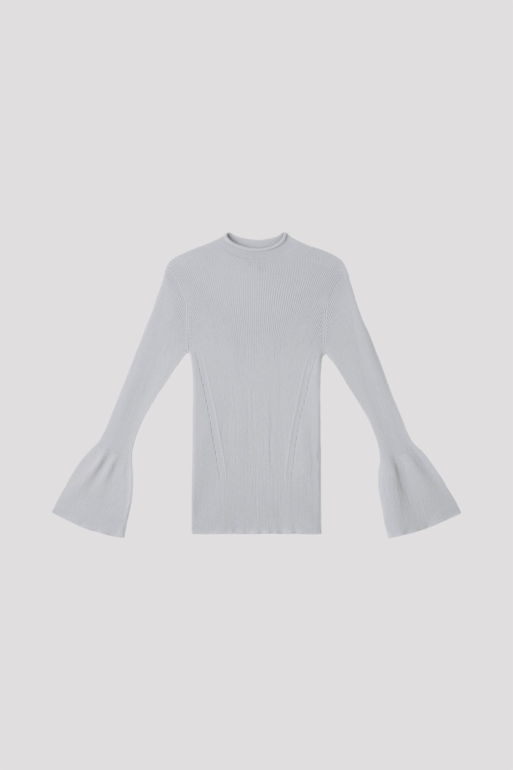 SOFT PORTRAIT LONG BELL SLEEVE TOP - HAZE GRAY