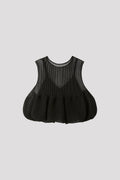 OVERWRAPPED POTTERY TOP - BLACK