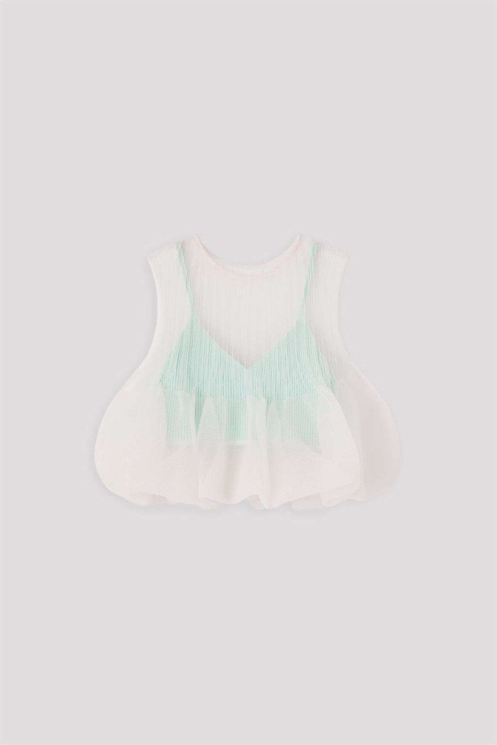 OVERWRAPPED POTTERY TOP - CLEARLY AQUA MULTI