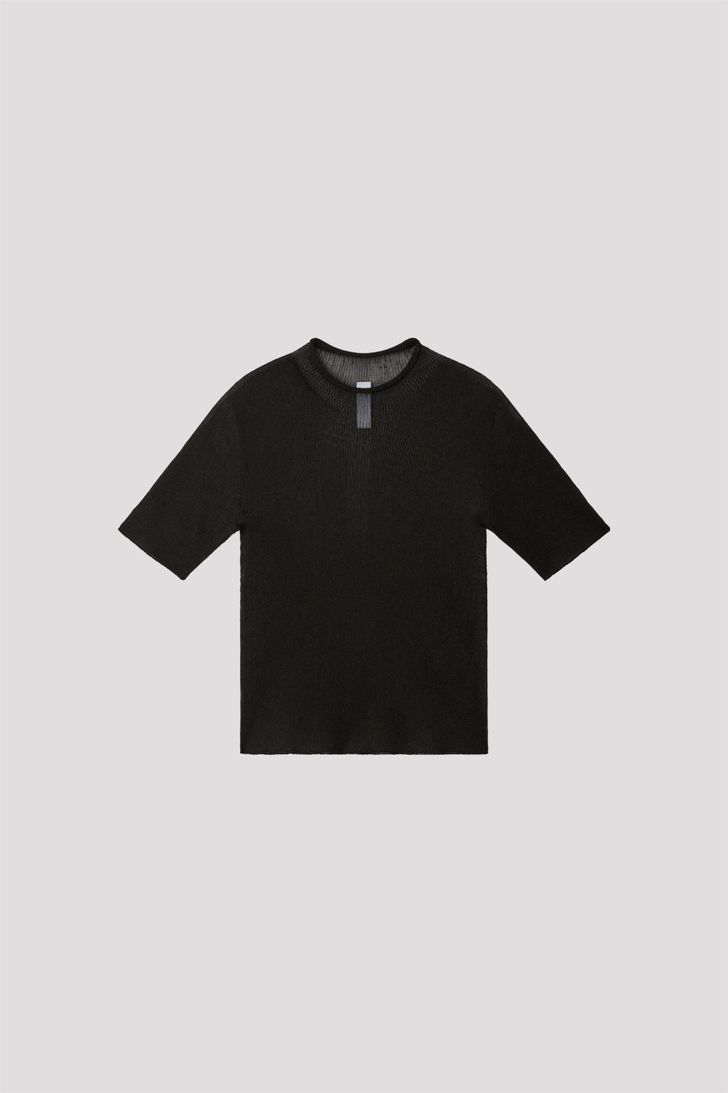 PORTRAIT LUCENT SHORT SLEEVE TOP - BLACK