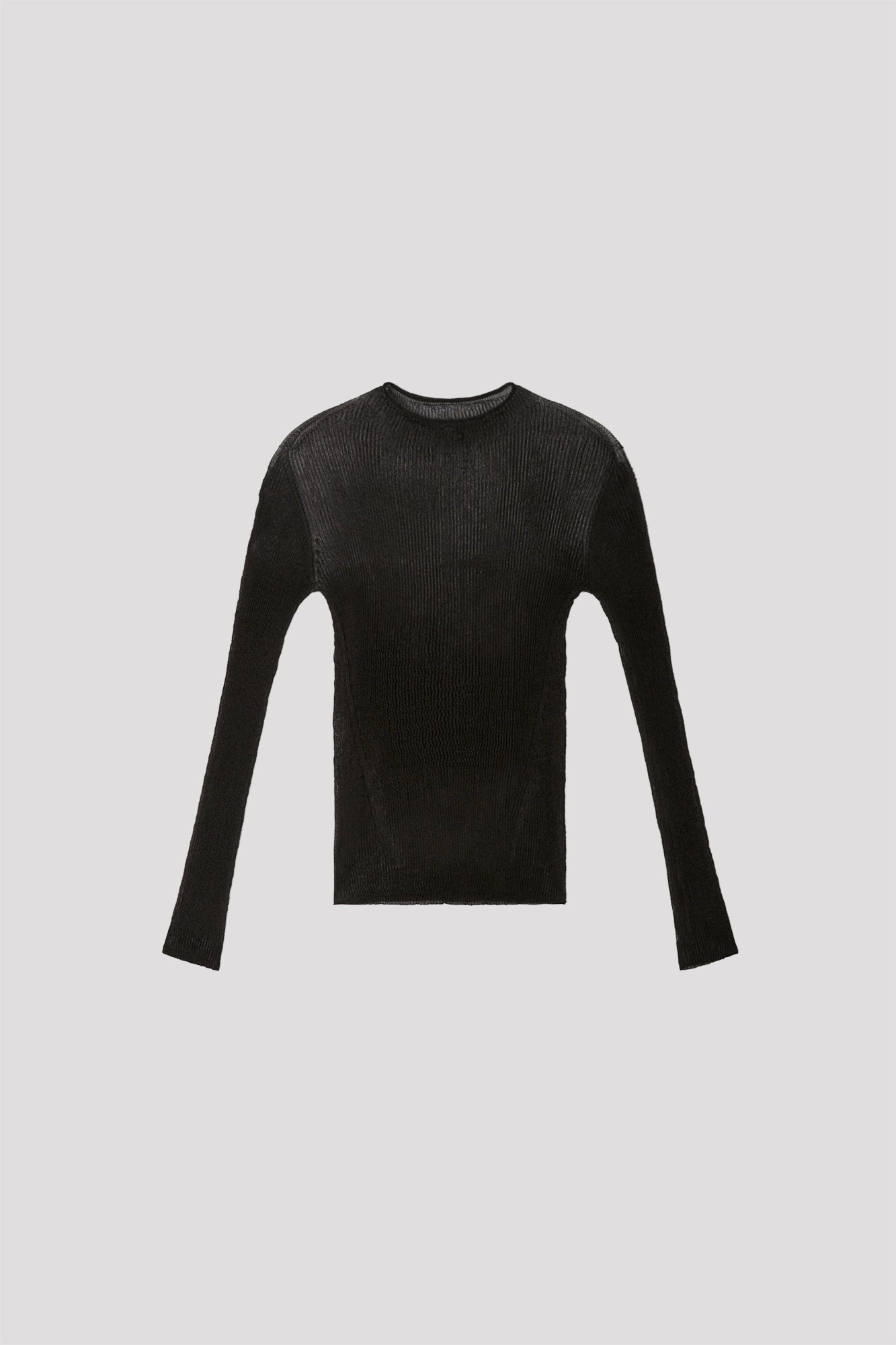 PORTRAIT METAL LONG SLEEVE TOP - BLACK