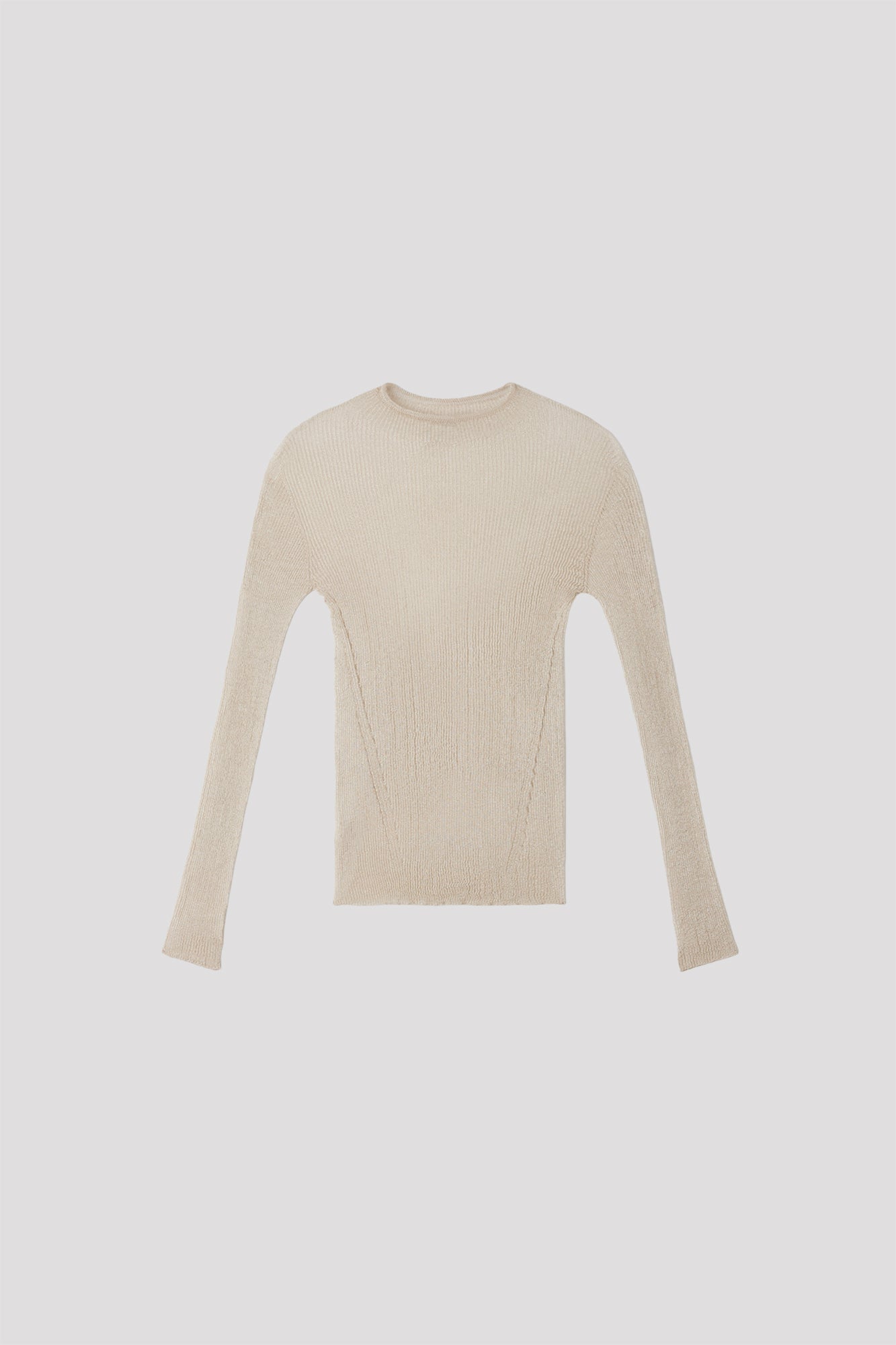 PORTRAIT METAL LONG SLEEVE TOP - PLATINUM
