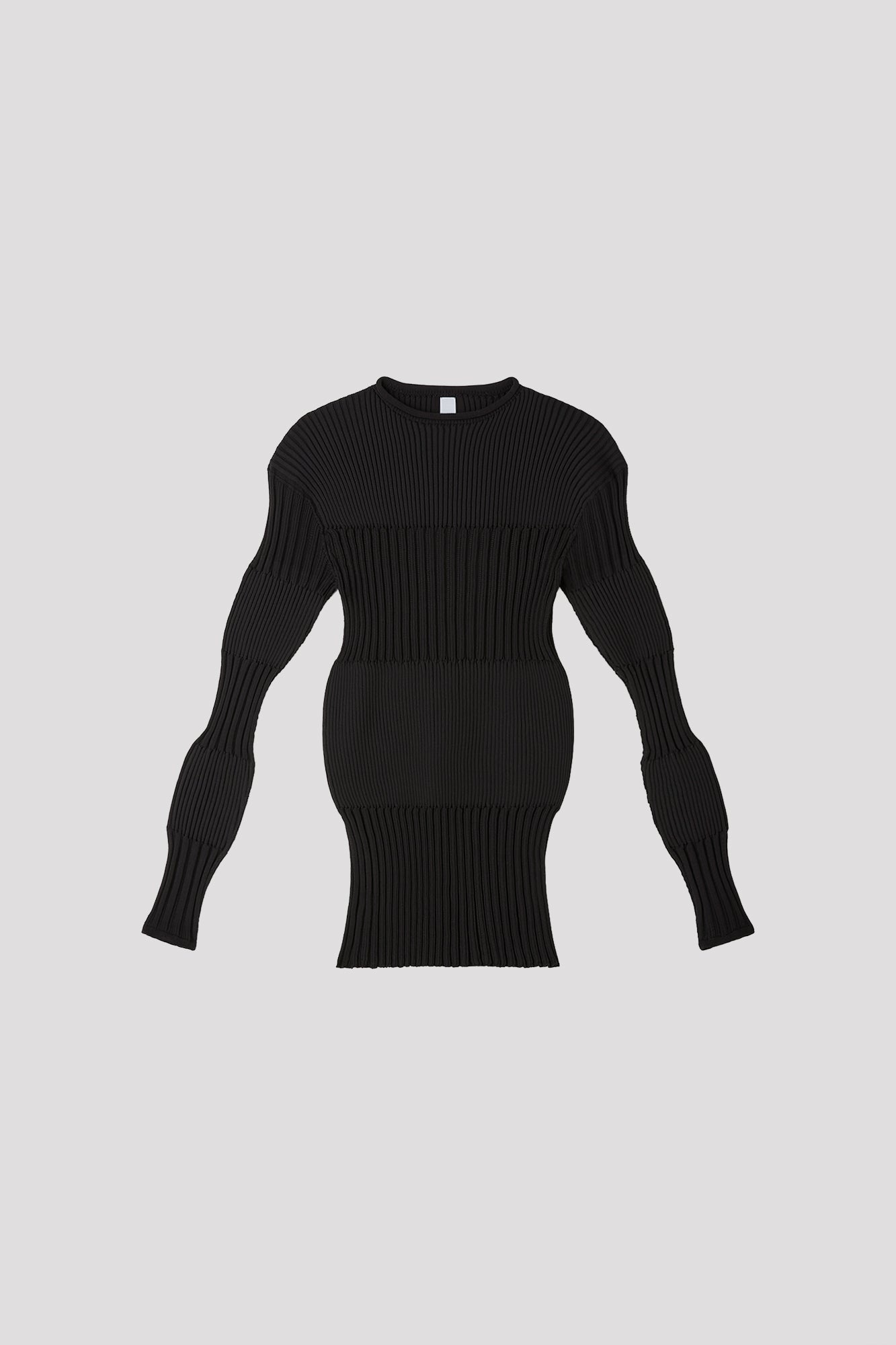 SOFT FLUTED PULLOVER - BLACK