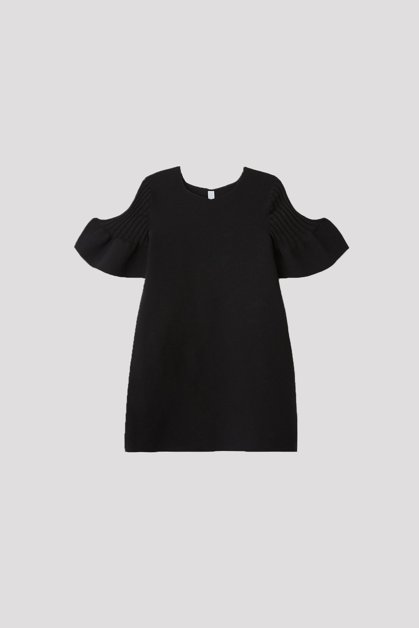 POTTERY KID SHORT BELL SLEEVES FLARE DRESS - BLACK