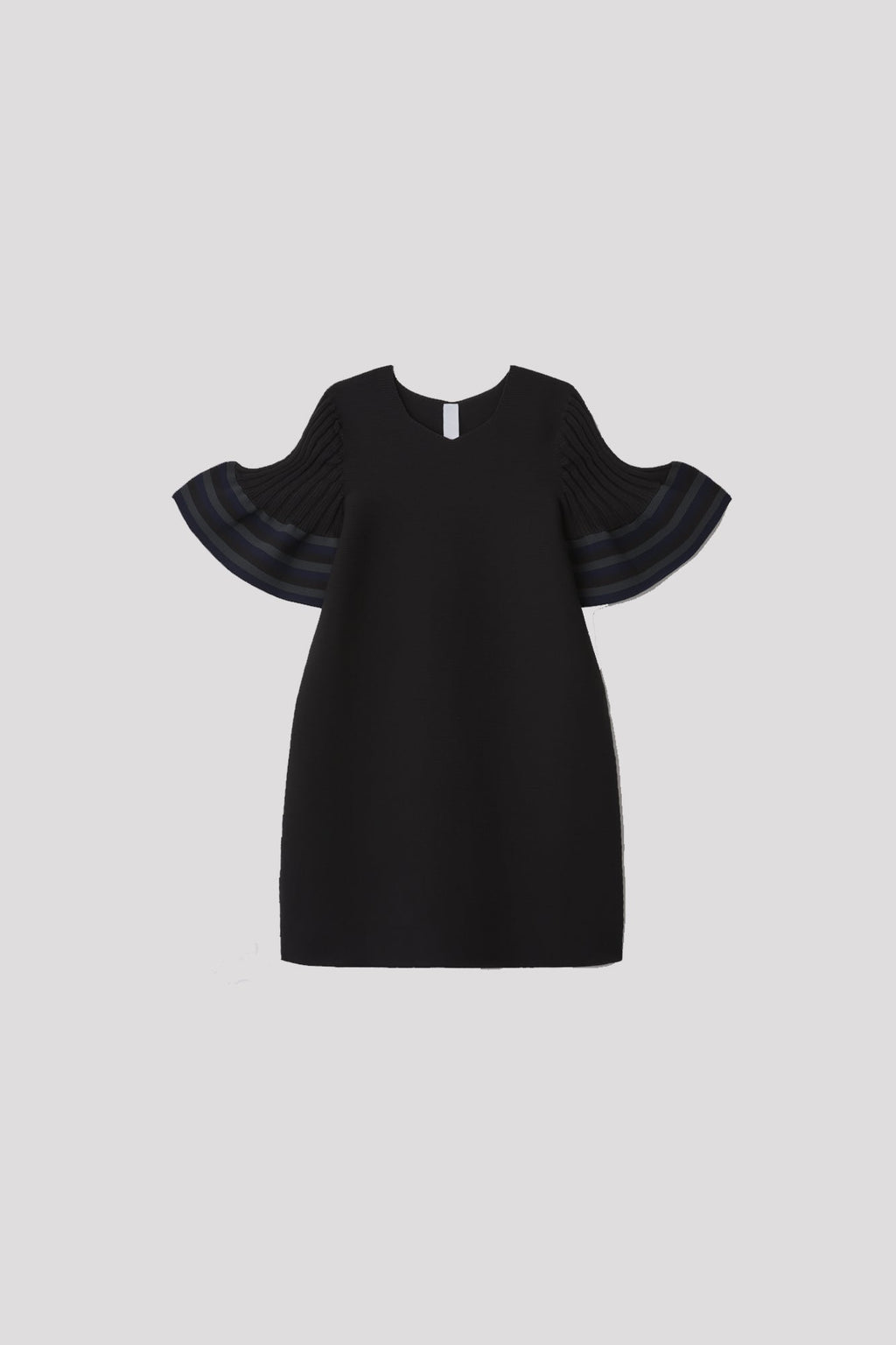 POTTERY KID SHORT BELL SLEEVE FLARE DRESS - BLACK MULTI 7