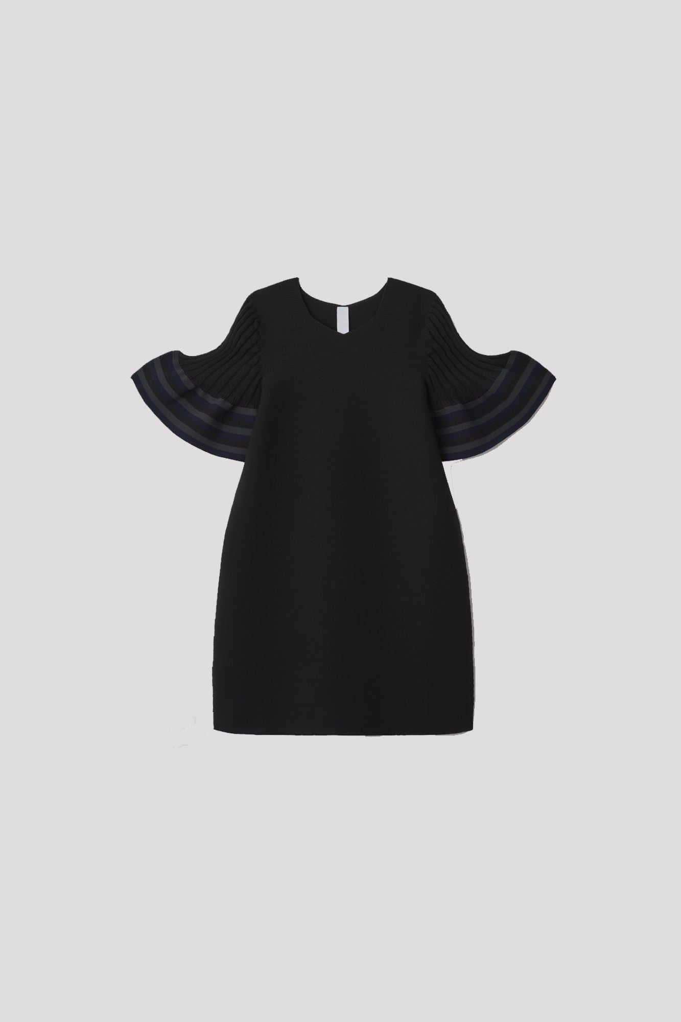 POTTERY KID SHORT BELL SLEEVE FLARE DRESS - BLACK MULTI 7