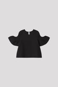POTTERY KID METAL SHORT BELL SLEEVE TOP - BLACK-BLACK
