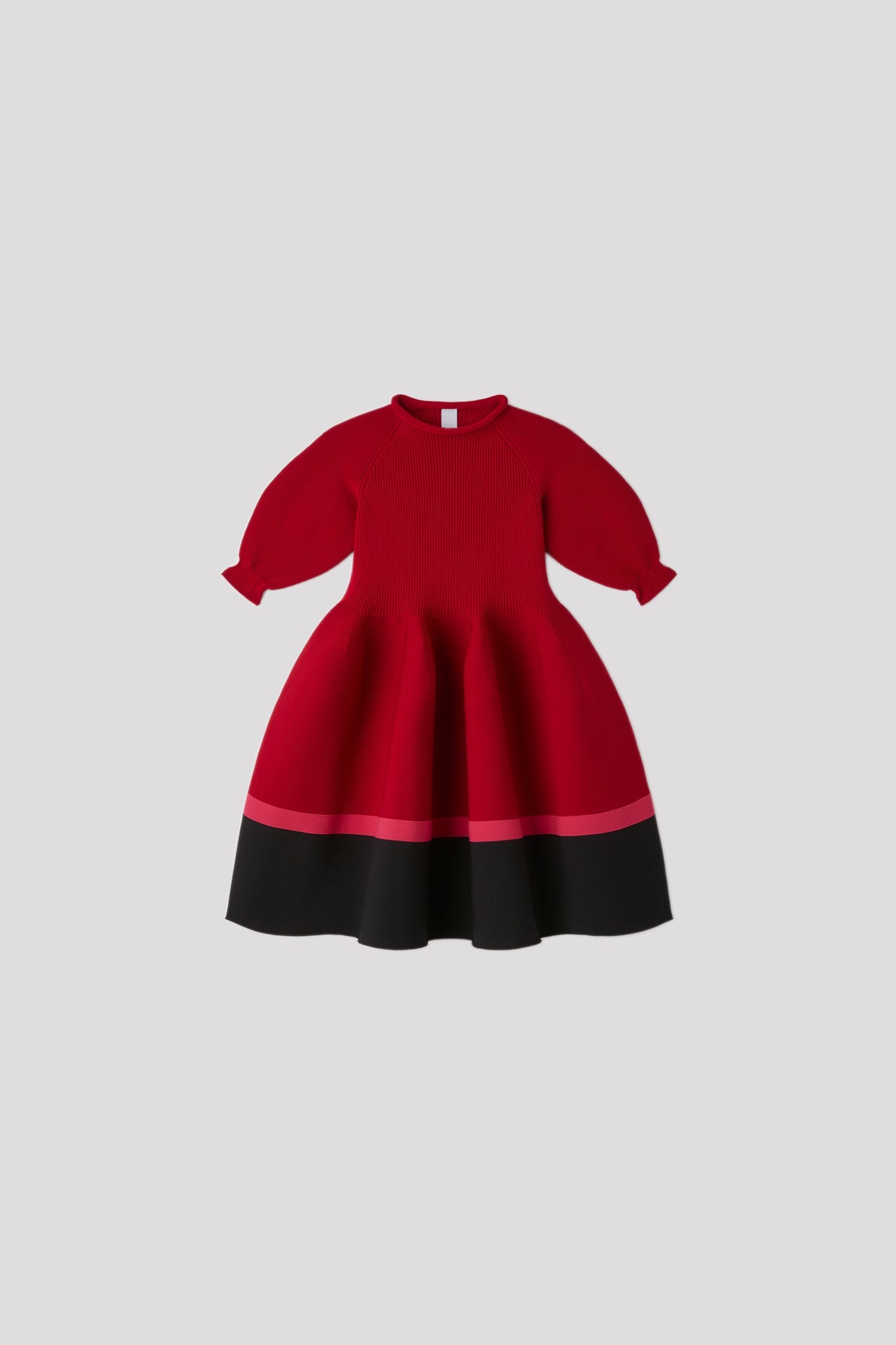 POTTERY KIDS PUFF SLEEVE DRESS - MAROON RED MULTI