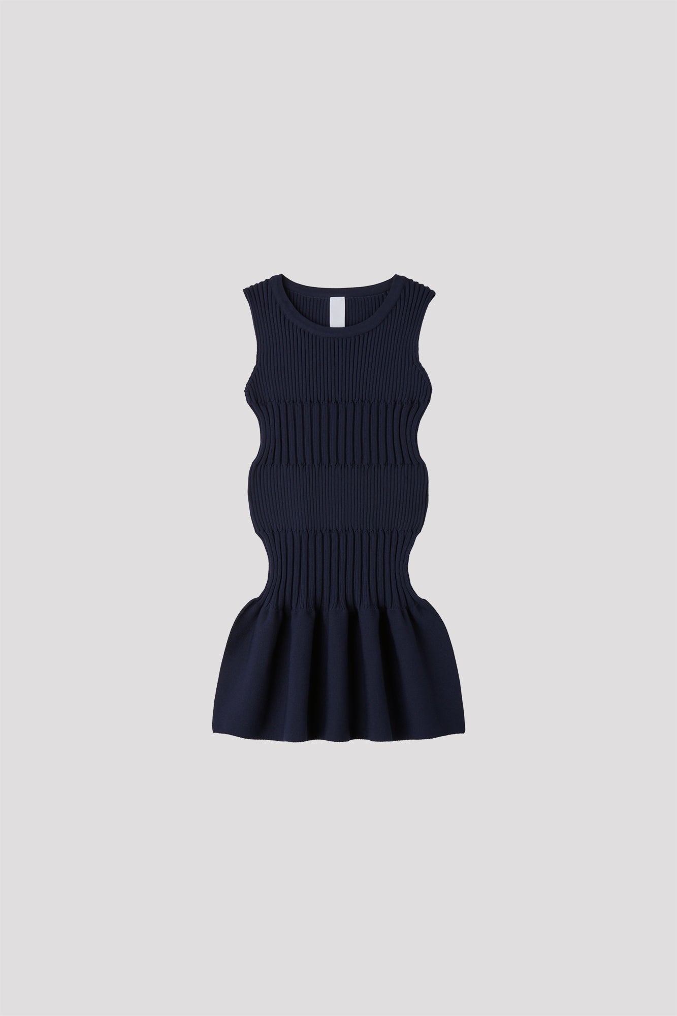 SOFT FLUTED KID SLEEVELESS DRESS - NAVY