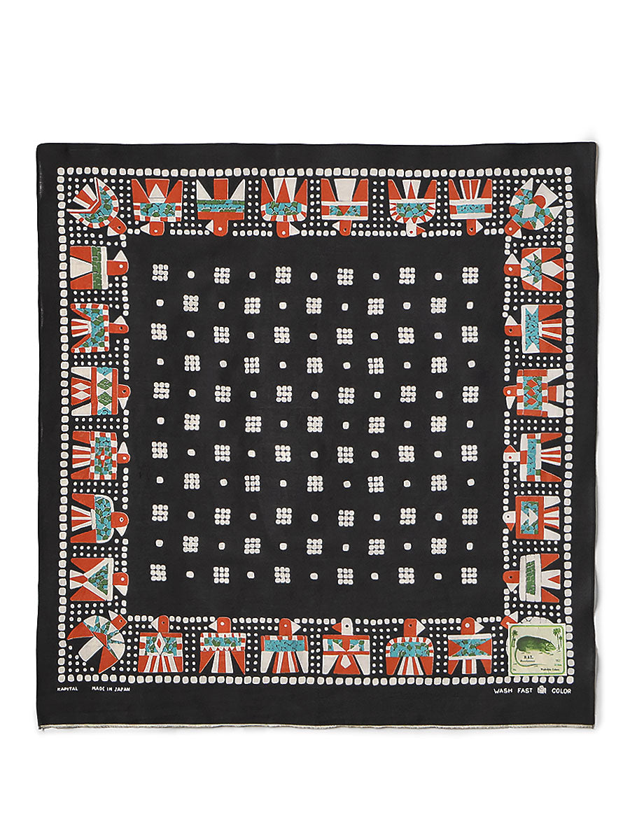 fastcolor Selvedge Bandana (THUNDER BIRD) - Black