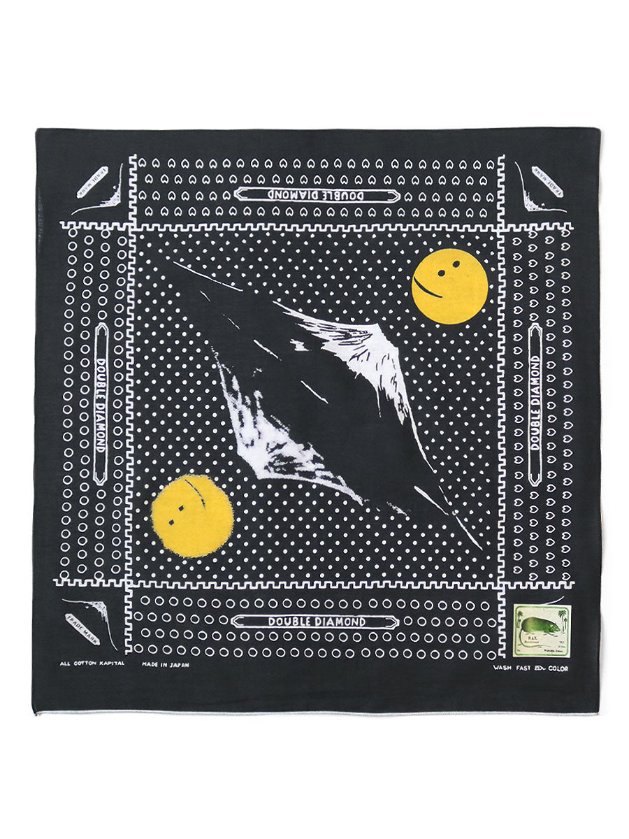 fastcolor Selvedge Bandana (MIRRORED FUJI) - Black