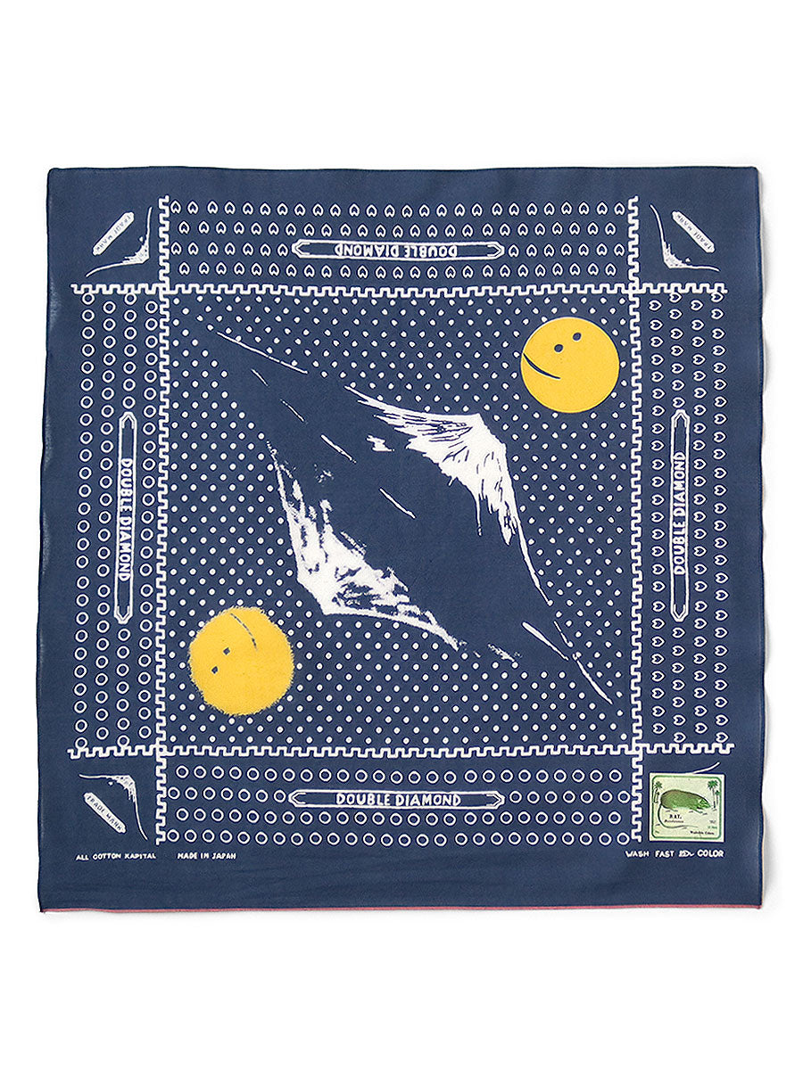 fastcolor Selvedge Bandana (MIRRORED FUJI) - Navy