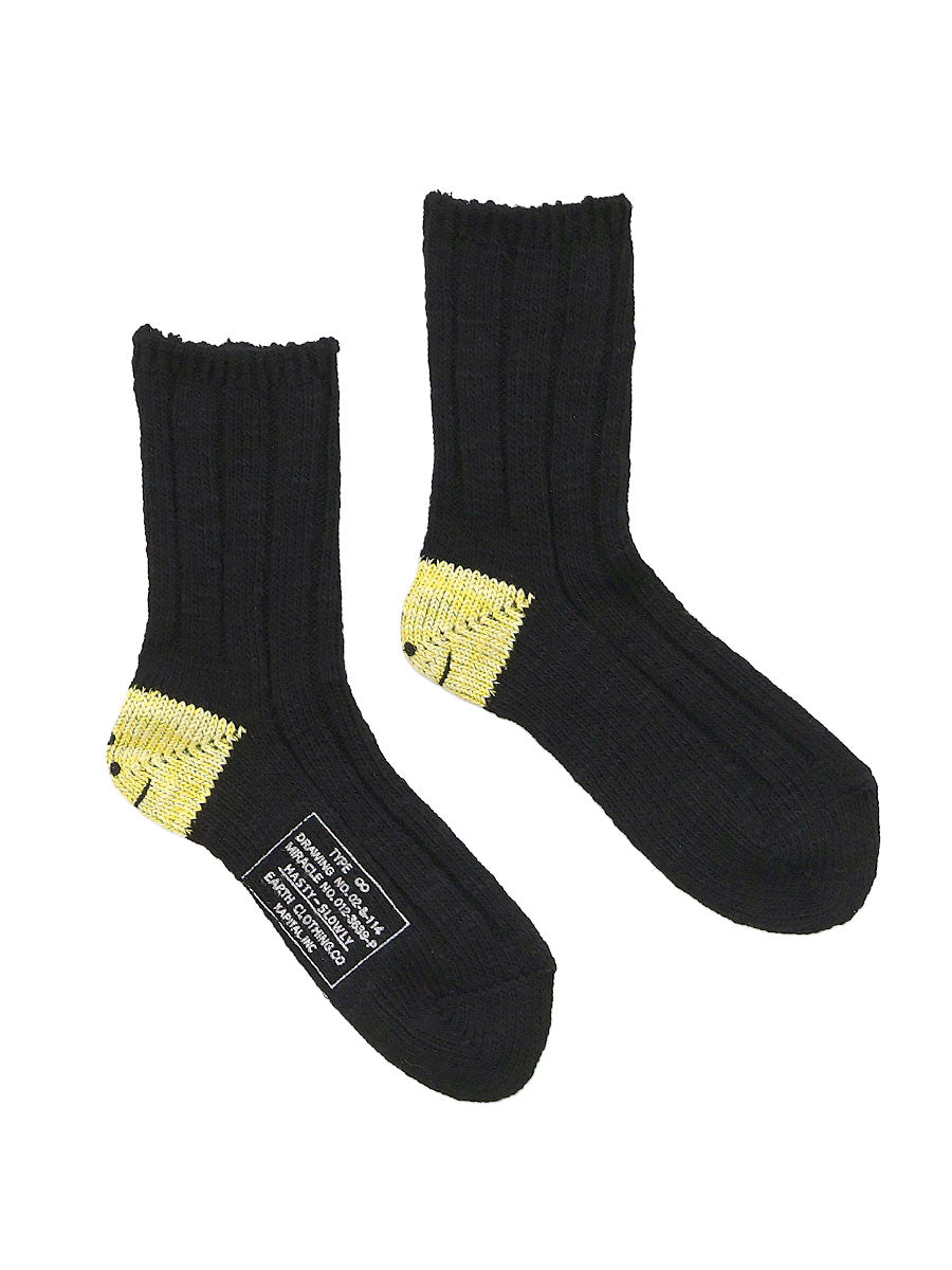 56 Pieces MA-1 RAINBOWY HAPPY HEEL Socks - Black
