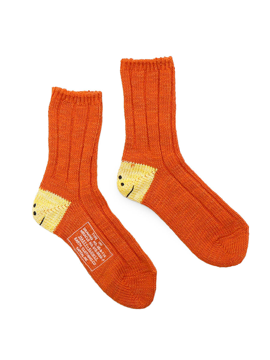 56 Pieces MA-1 RAINBOWY HAPPY HEEL Socks - Orange