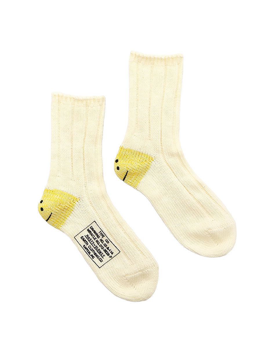 56 Pieces MA-1 RAINBOWY HAPPY HEEL Socks - White