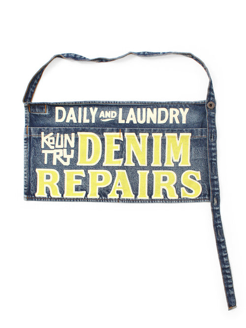 13oz Denim Damaged Short Apron (DENI... - Yellow