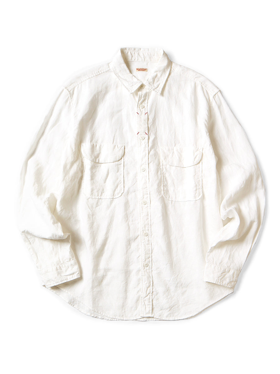 Linen Clip Shirt - White