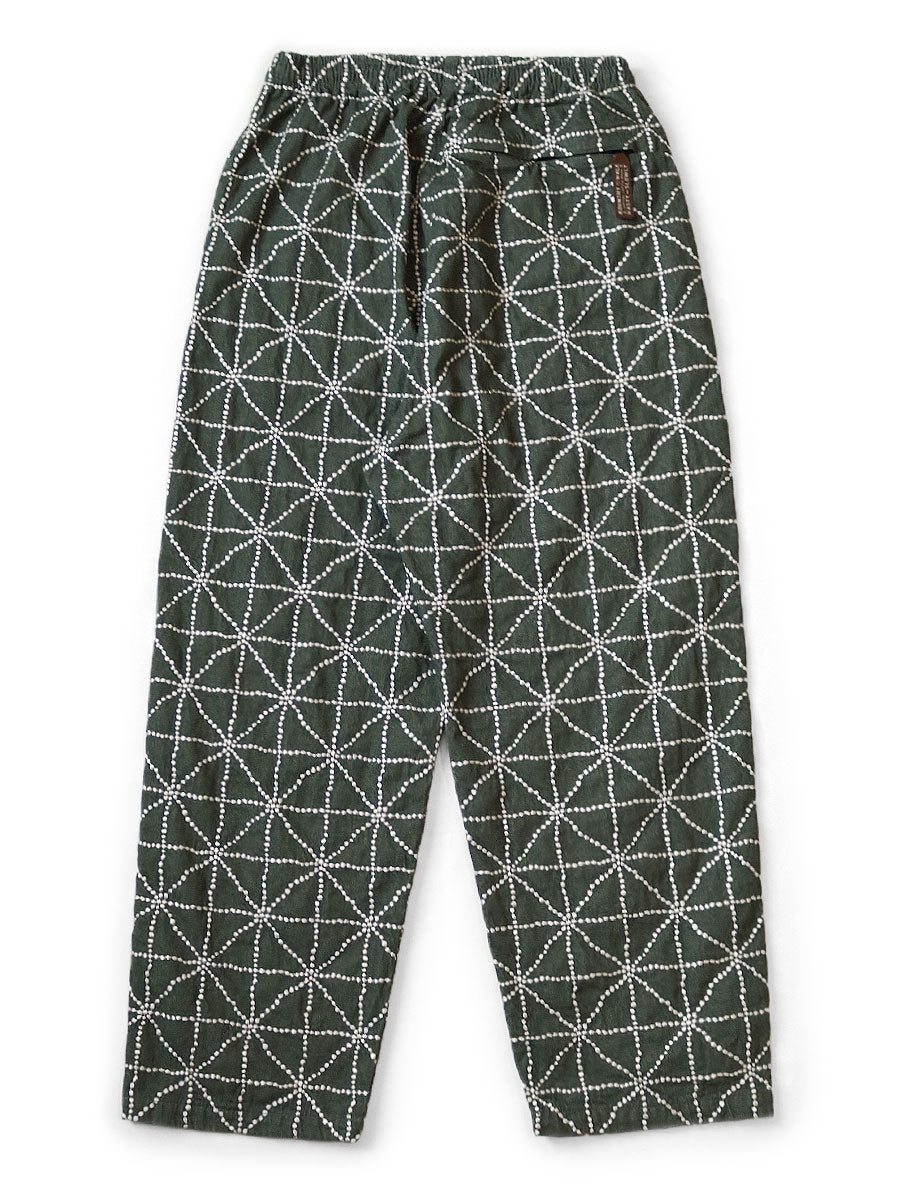 8oz Color Denim FOLK-DOJO Embroidery Easy Pants