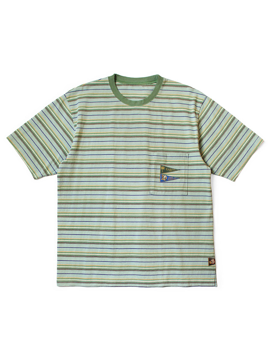 Multi Border Jersey Pennant T (3flags) - Mint x Green