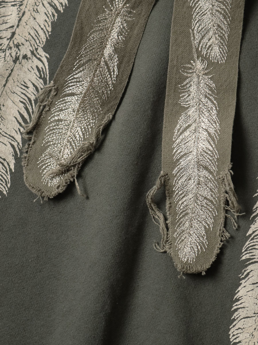 Fleece Feather Code Catfish Hood Sweat (F...