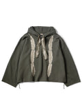 Fleece Feather Code Catfish Hood Sweat (F... - Khaki