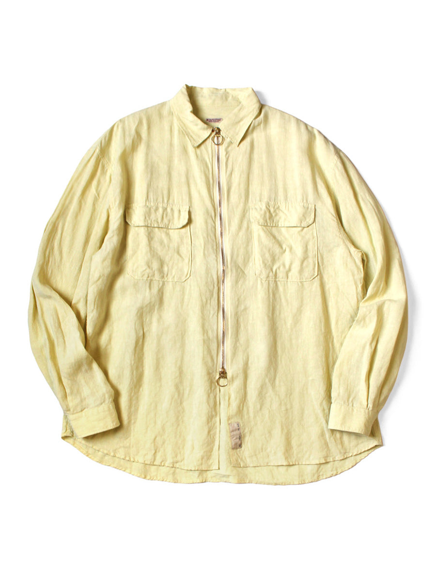 Linen Drizzler Work Shirt - Light Yellow