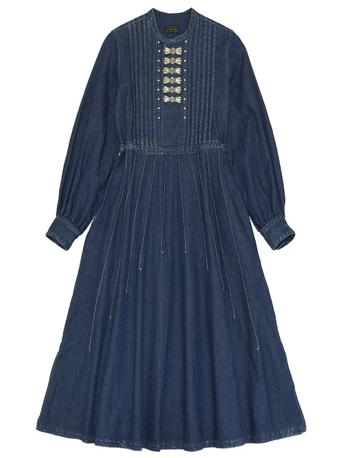 11.5oz Denim Butterfly Concho Sundance Dress - Indigo