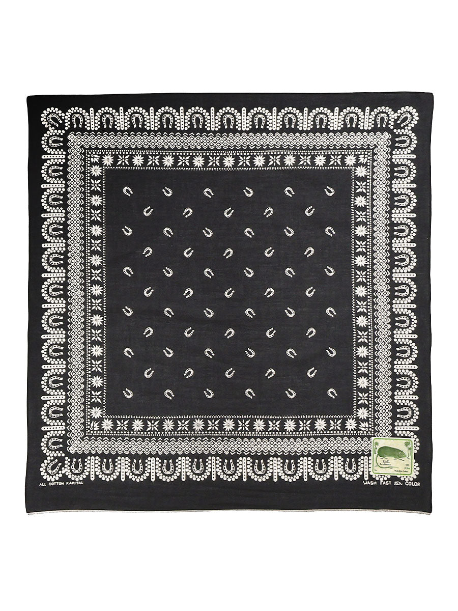 fastcolor selvedge bandana (HORSE SHOE) - Black