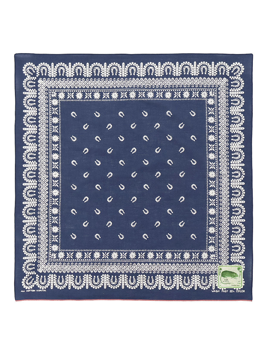 fastcolor selvedge bandana (HORSE SHOE) - Navy